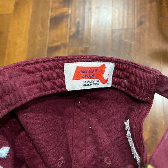 Bay State Apparel Martha's Vineyard Inkwell Maroon White Strapback Hat Mens OS - Picture 7 of 7